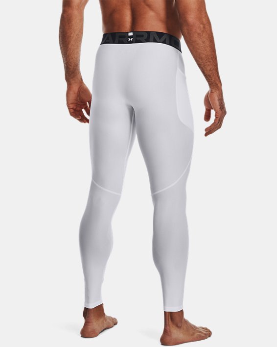 Men's HeatGear® Armour Leggings, White, pdpMainDesktop image number 1